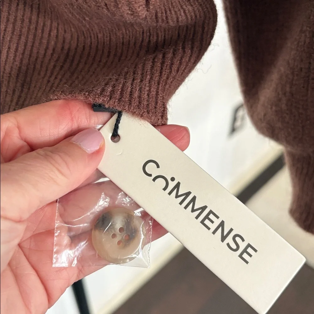 Commense Ribbed Knit Cropped Shawl Collar Cardigan NWT Size S - Picture 5 of 10